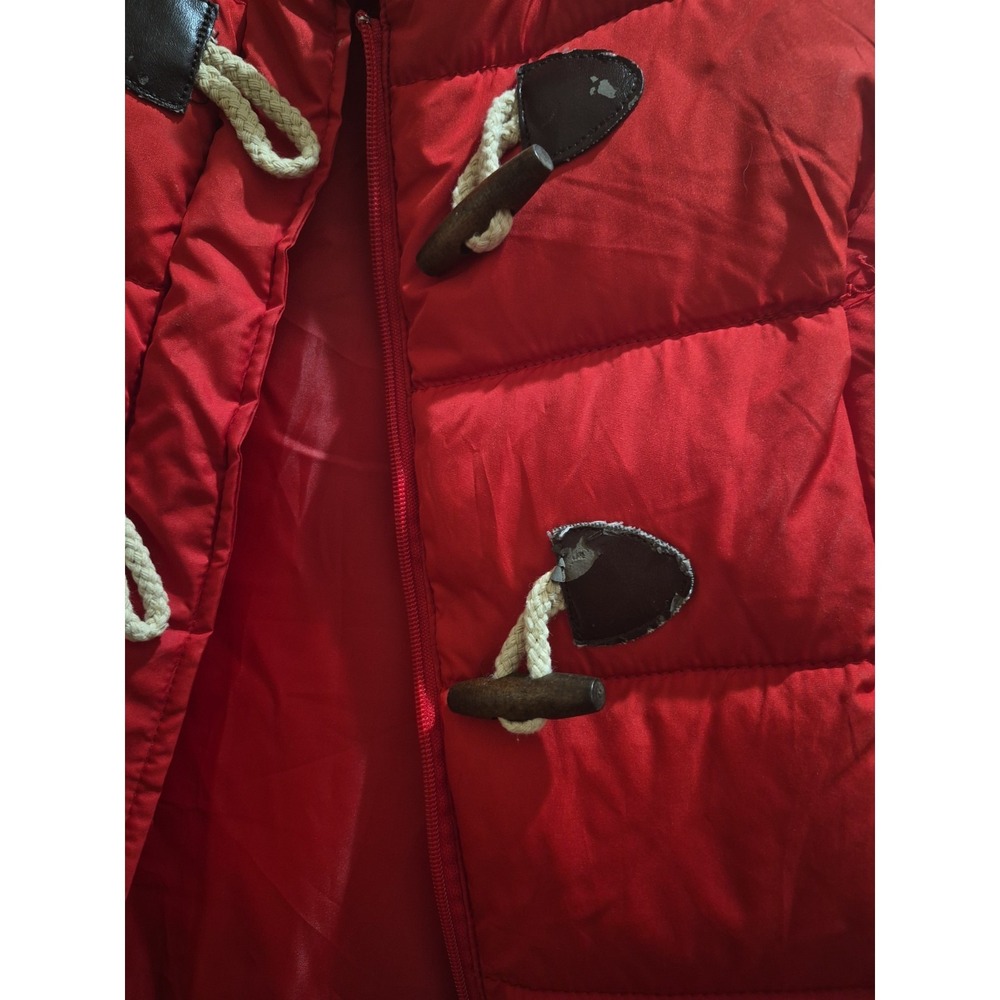 Arizona Jeans Red Puffy Vest Jacket Toggle Zip Closure Pockets Womens Small - Picture 5 of 5